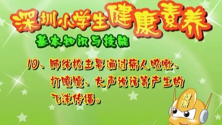 《健康小讲堂》——深圳小学生健康素养 基本知识与技能10——肺结核通过飞沫传播