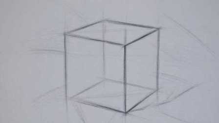 素描入门教学视频正方体形体和透视的画法_素描石膏几何体正方体结构素描画法详细介绍