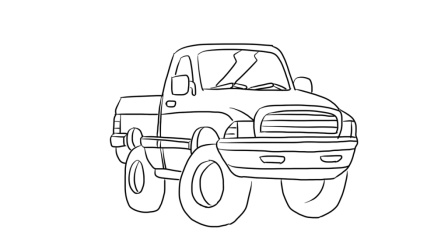 一分钟简笔画, 教你学会画一辆简单的卡车