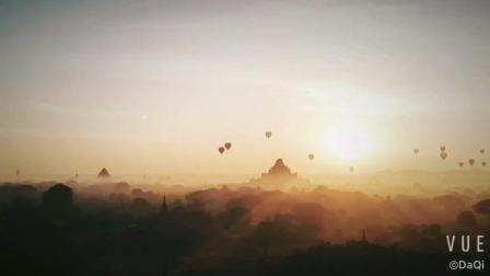 缅甸蒲甘-在热气球上说早安, 看那美丽震撼的日出
