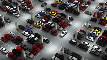 中国发明智能停车场, 机器人2分钟帮你全部搞定, 能同时调度500辆