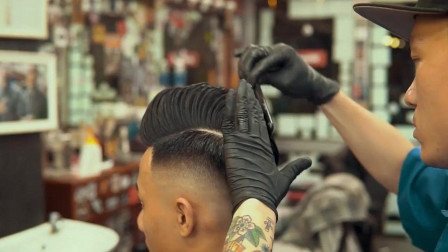带纹身的发型师就是有两下子，经典绅士发型发挥的淋漓尽致