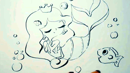 著名迪士尼动画，童年记忆可爱萝莉《小美人鱼》简笔画，尽然如此美丽，手残党不用怕，超简单