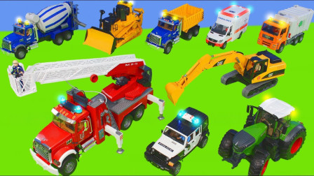 最新挖掘机工程车遥控车卡车拖拉机货物运输视频表演07