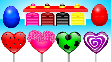 彩色奇趣蛋玩具拆箱发现美味糖果