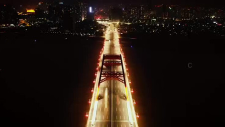 航拍惠州隆生大桥车流灯光夜景, 太美了, 美的让人陶醉