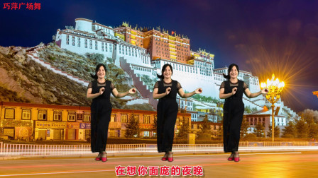 藏族民歌广场舞《拉萨夜雨》藏歌天籁之音，舞步动感，好看好听易学！