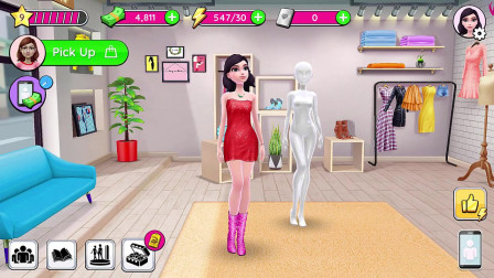 装扮游戏：小公主来服装店选衣服，选红色的裙子，好看吗？