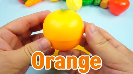 水果切切乐儿童玩具，学习橙子苹果草莓等水果的英文