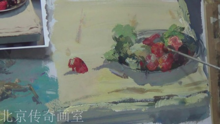 朱传奇画室 140819张德静色彩静物示范(水果、盘子、蔬菜）