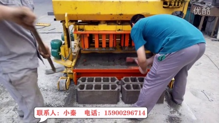 天津建丰下蛋砖机出口非洲   可移动式小型水泥砖机生产视频