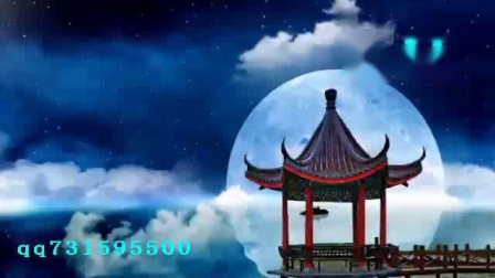 月亮配乐成品民族风凉亭唯美风景大屏幕背景视频素材